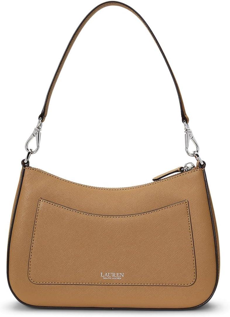 image:imageLauren Ralph Lauren Womens Crosshatch Leather Medium Danni BagCamel