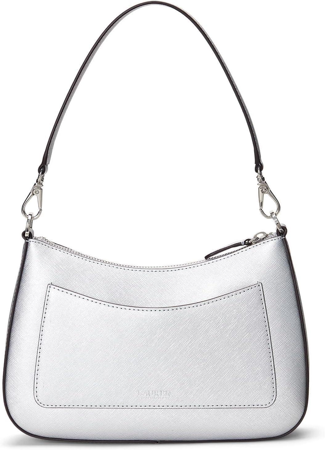 image:imageLauren Ralph Lauren Womens Crosshatch Leather Medium Danni BagPolished Silver