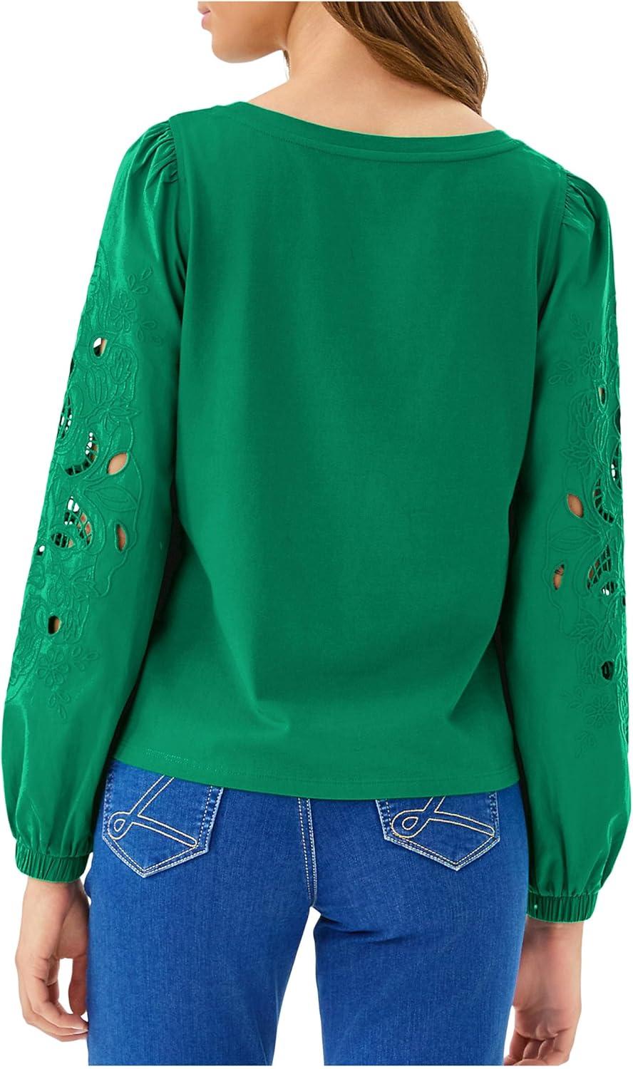 image:imageLilly Pulitzer Womens Isley Knit TopFiddle Leaf Green