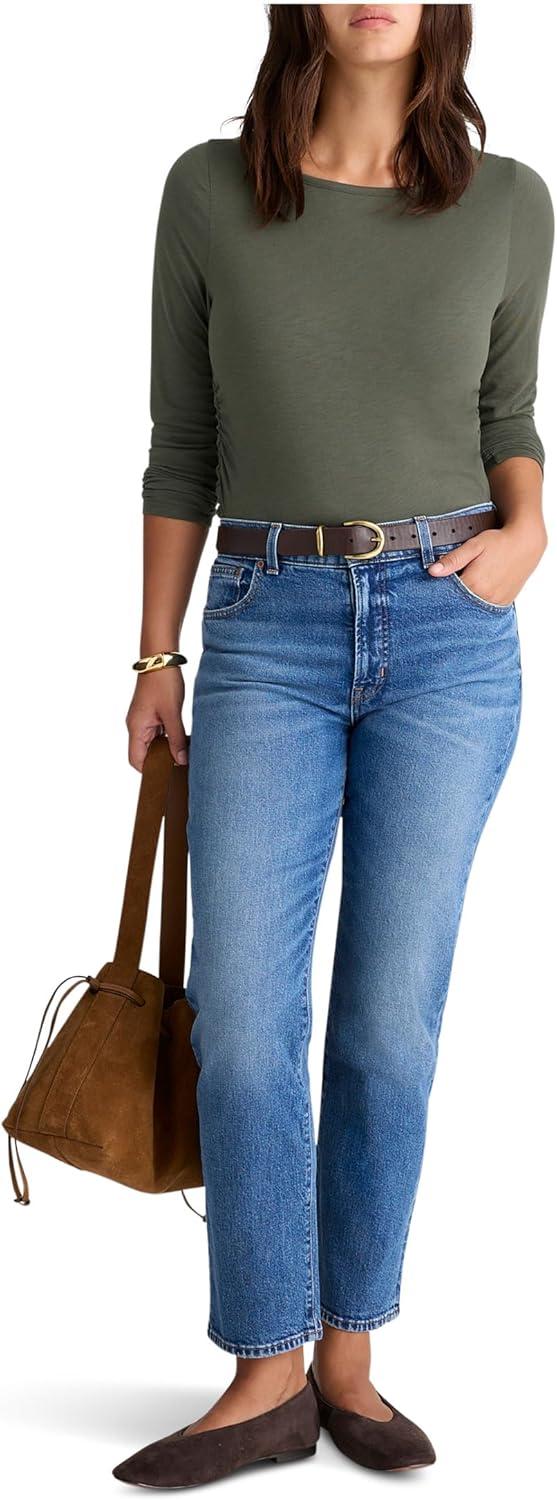 image:imageMadewell Womens Side Ruched Slub Long SleeveSmoky Laurel