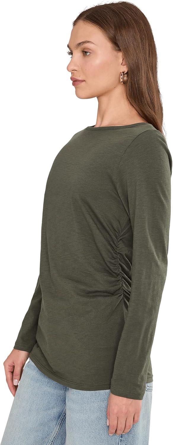 image:imageMadewell Womens Side Ruched Slub Long SleeveSmoky Laurel
