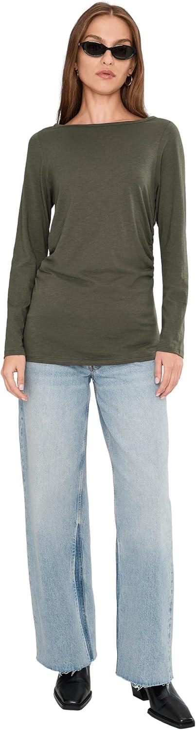 image:imageMadewell Womens Side Ruched Slub Long SleeveSmoky Laurel