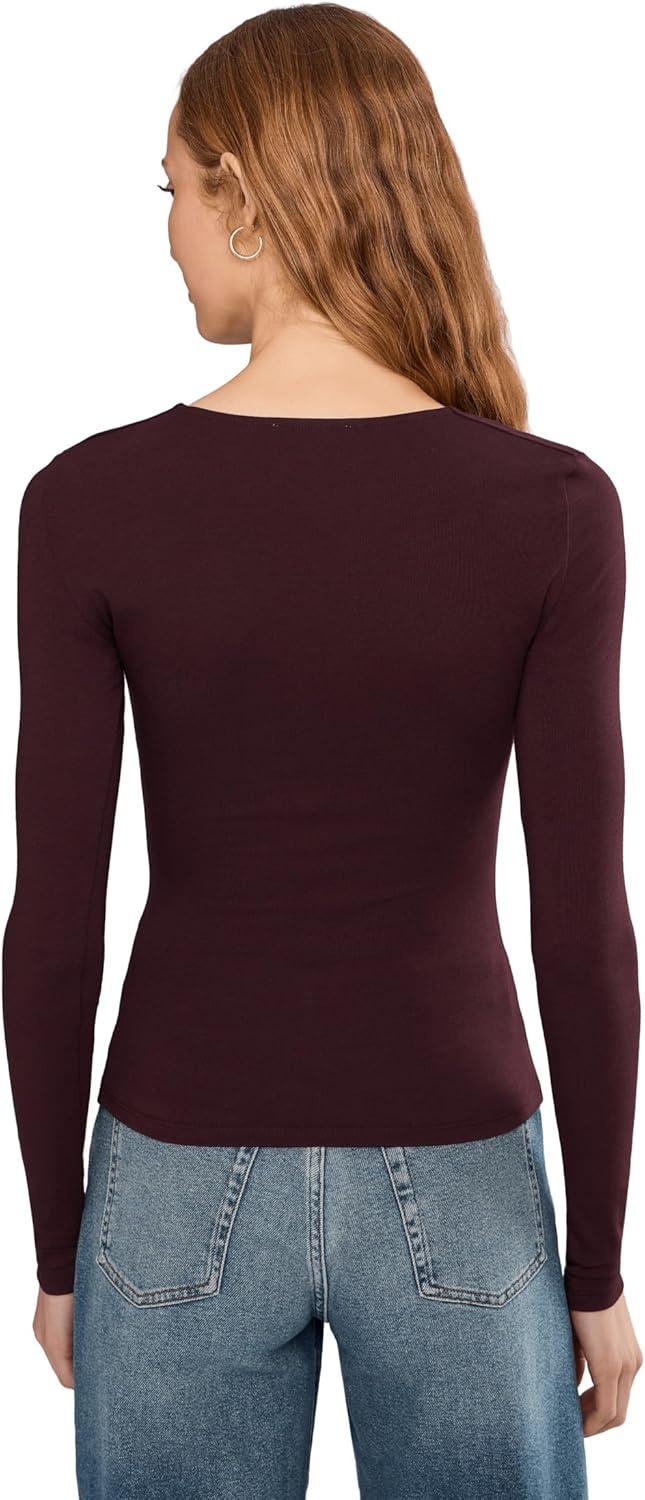 image:imageMadewell Womens Slinky VNeck TopDark Pomegranate