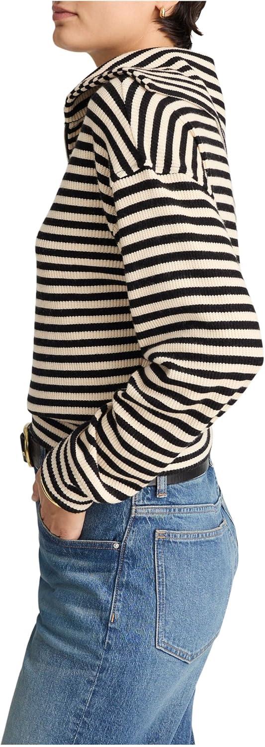 image:imageMadewell womens Half Zip Stripe JacketJet Black