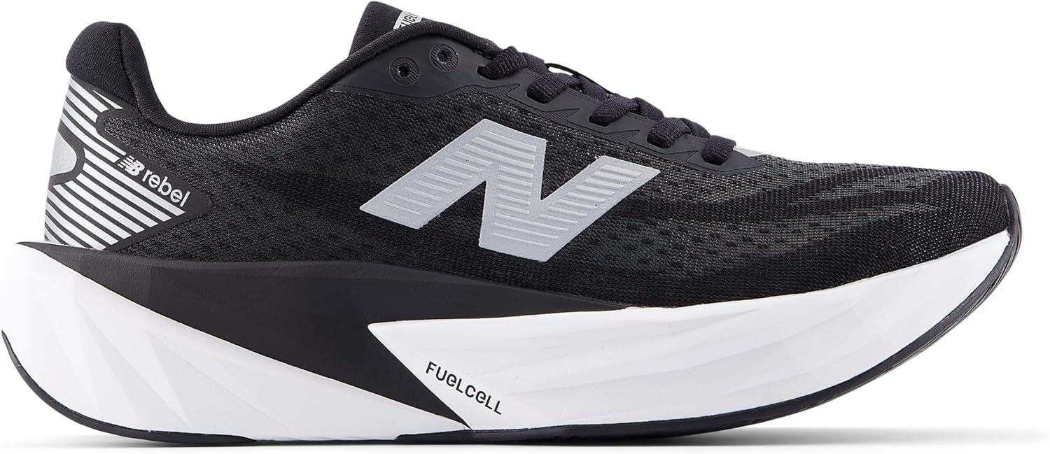 image:imageNew Balance Womens FuelCell Rebel V5 Running ShoesBlackWhiteSilver Metallic