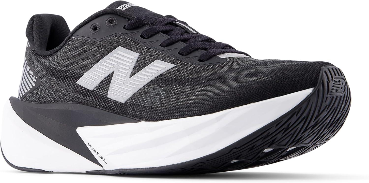 image:imageNew Balance Womens FuelCell Rebel V5 Running ShoesBlackWhiteSilver Metallic
