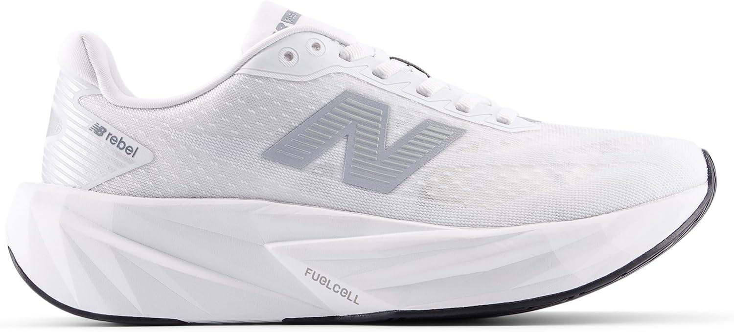 image:imageNew Balance Womens FuelCell Rebel V5 Running ShoesWhiteSilver MetallicBlack