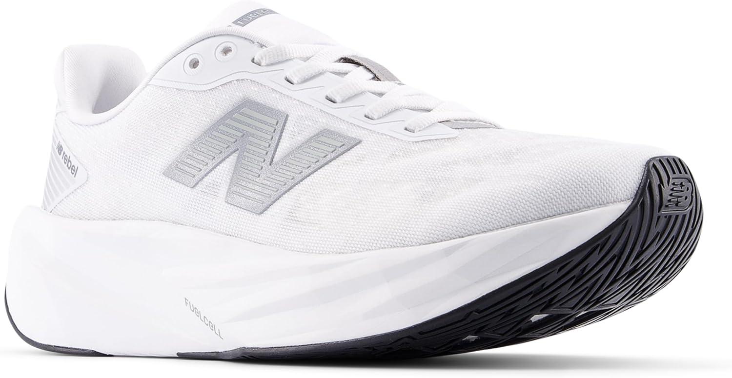 image:imageNew Balance Womens FuelCell Rebel V5 Running ShoesWhiteSilver MetallicBlack