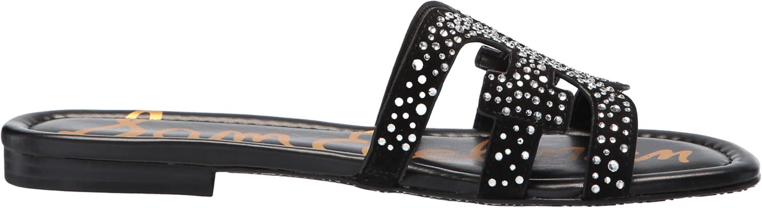 image:imageSam Edelman Womens Bay Flat SandalBlack Suede Gem