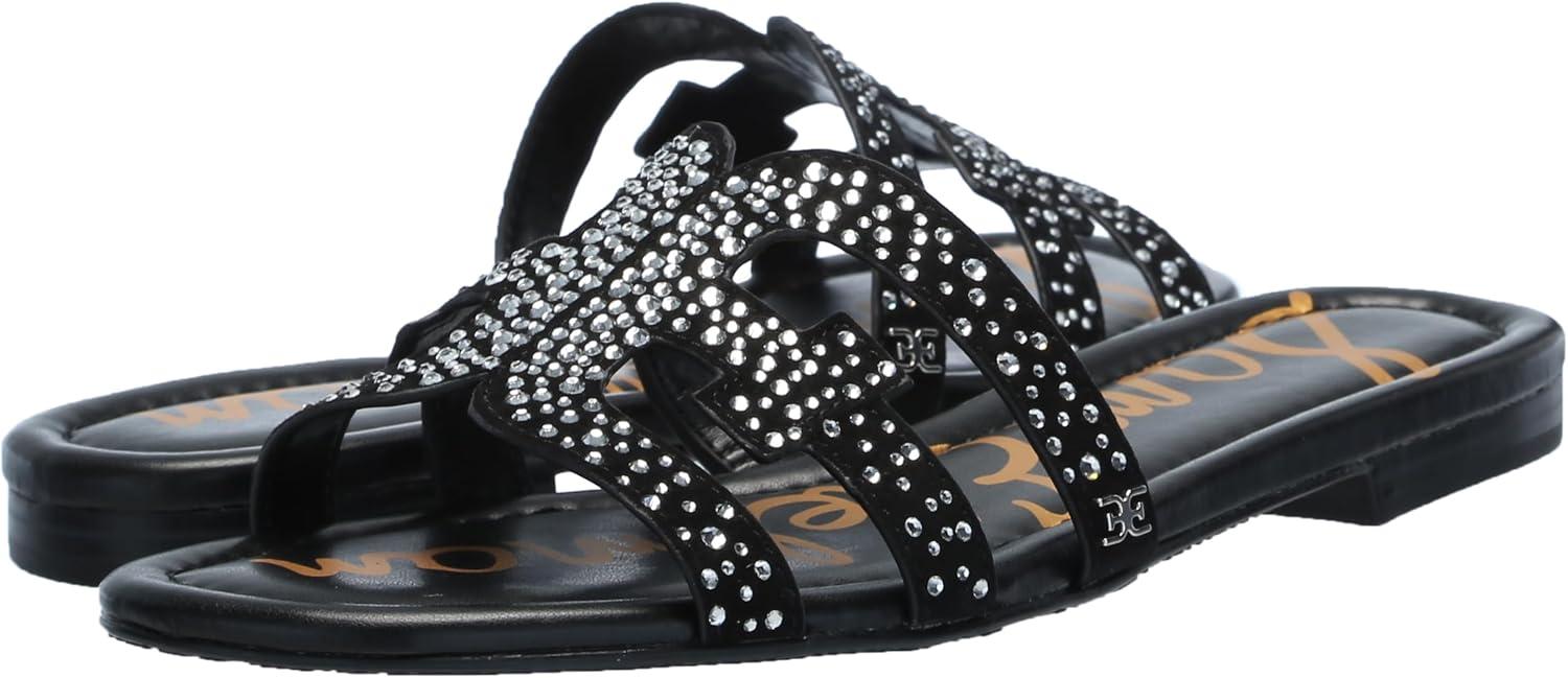 image:imageSam Edelman Womens Bay Flat SandalBlack Suede Gem