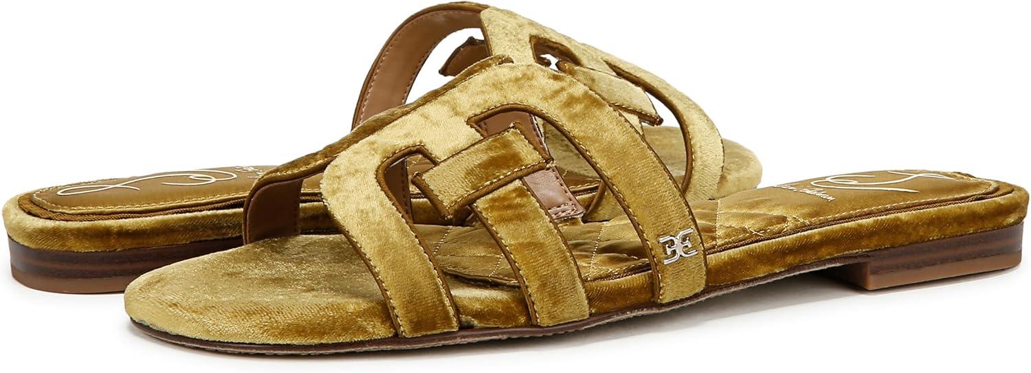 image:imageSam Edelman Womens Bay Flat SandalGreen Chartreuse Velvet