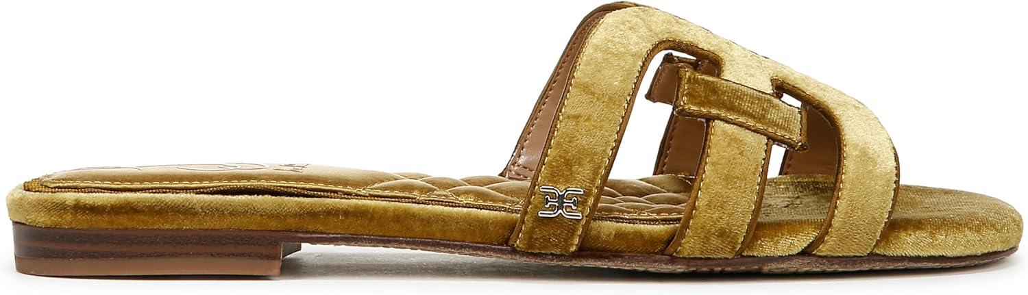 image:imageSam Edelman Womens Bay Flat SandalGreen Chartreuse Velvet