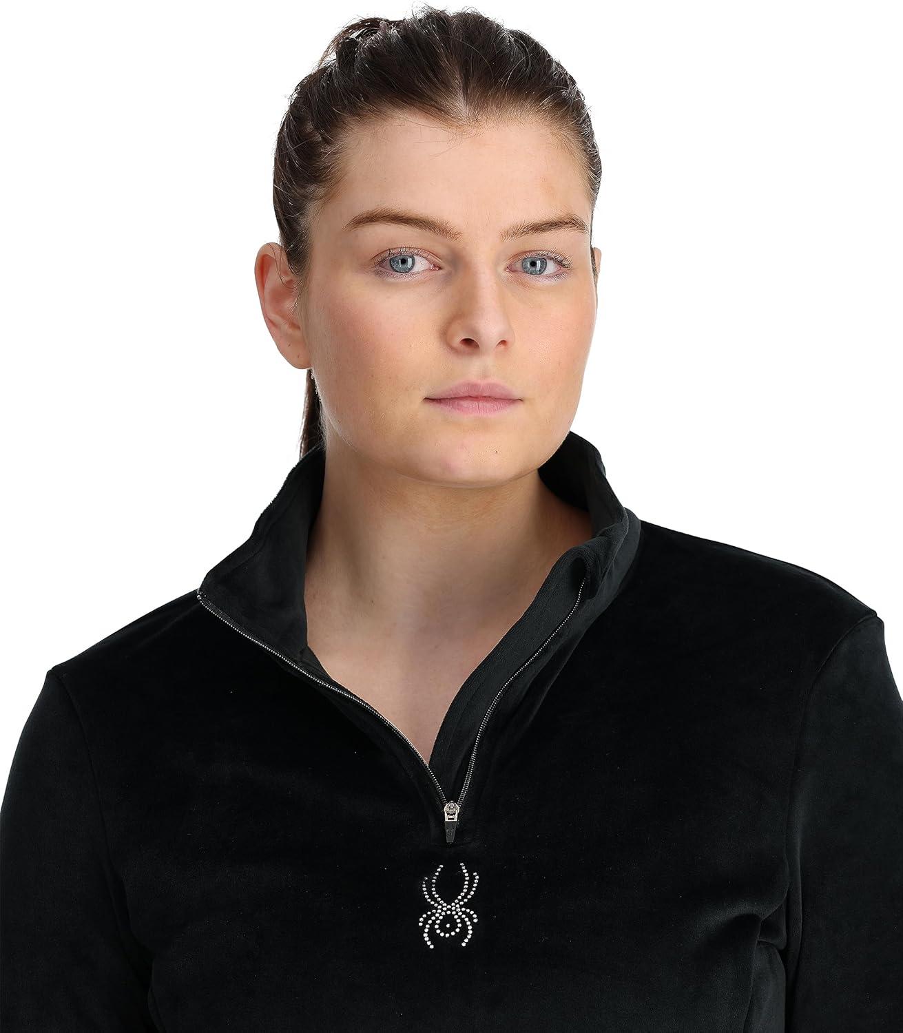 image:imageSpyder Womens Shimmer Bug Half Zip TNeck Ski Base LayerBlack