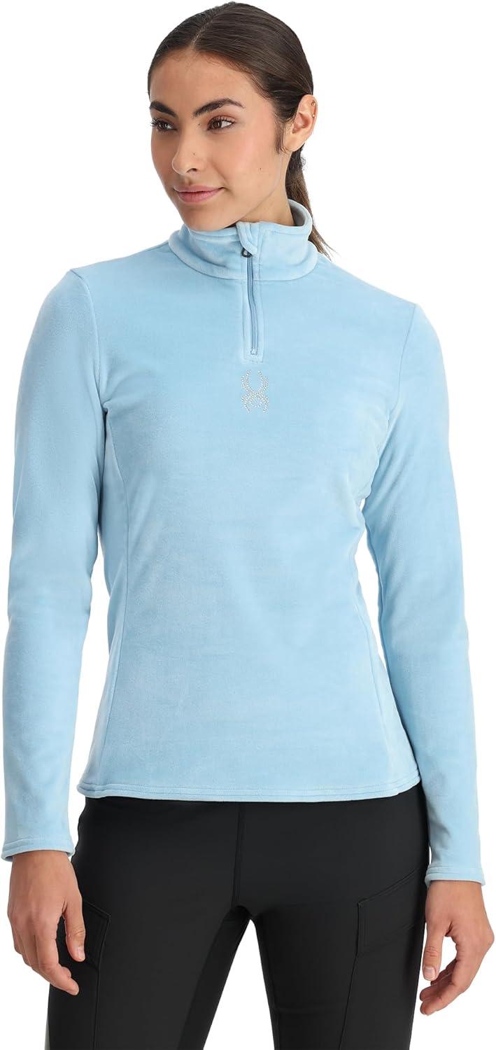 image:imageSpyder Womens Shimmer Bug Half Zip TNeck Ski Base LayerBlue Drift