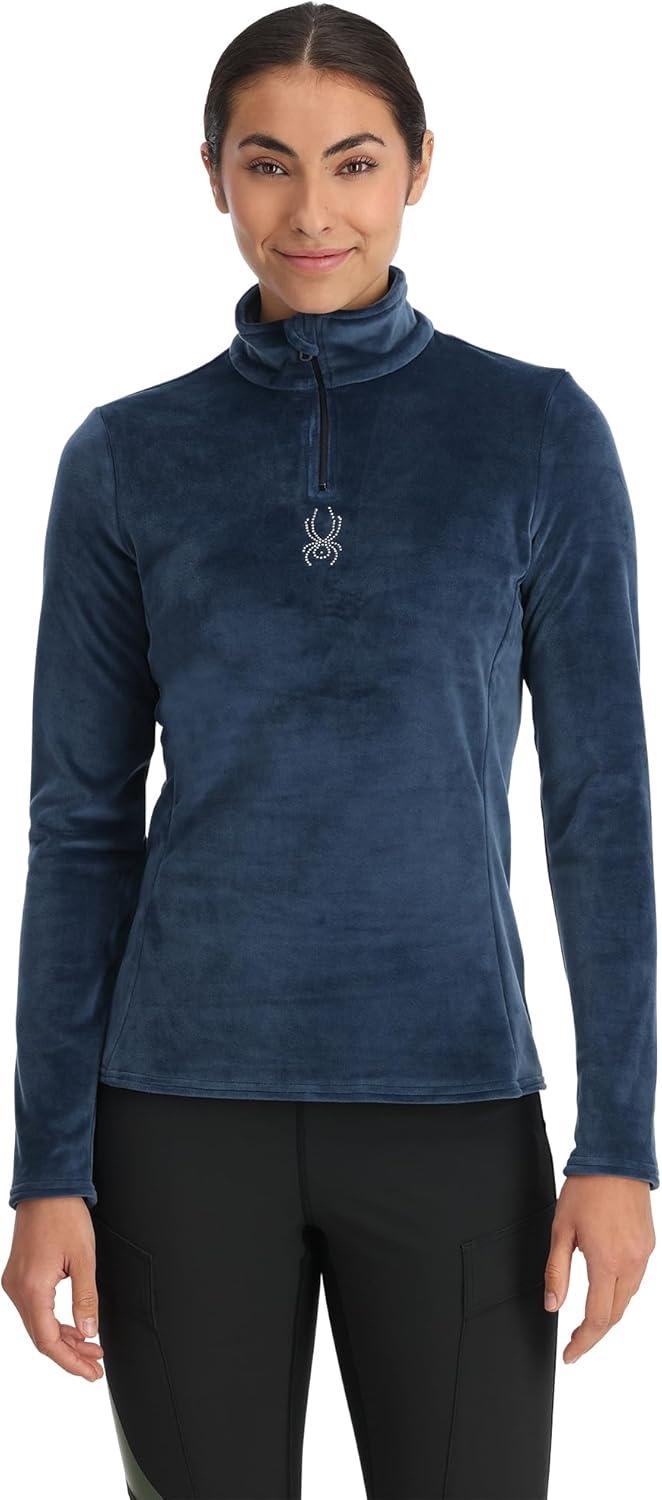 image:imageSpyder Womens Shimmer Bug Half Zip TNeck Ski Base LayerTrue Navy