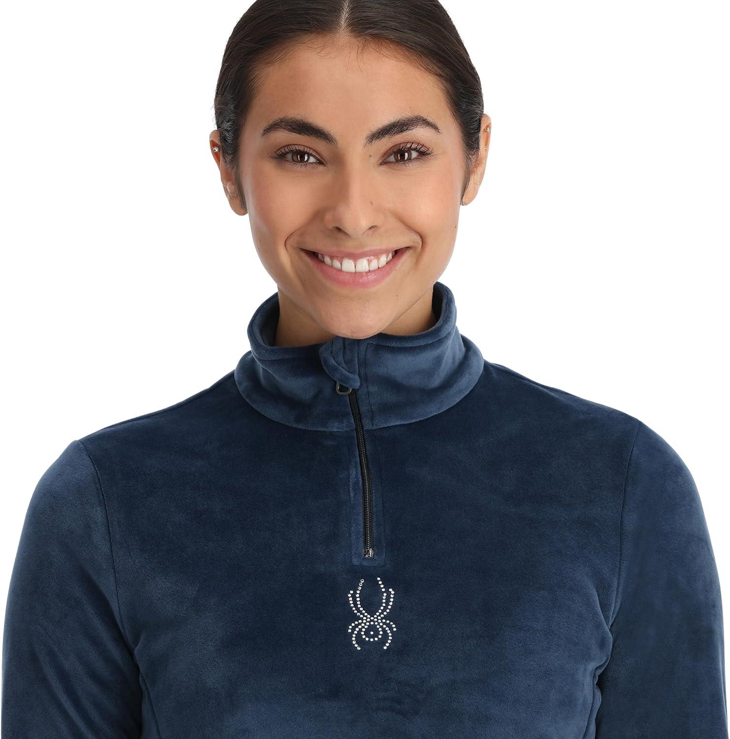 image:imageSpyder Womens Shimmer Bug Half Zip TNeck Ski Base LayerTrue Navy
