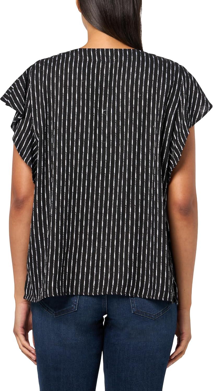 image:imageVince Camuto Womens Blouse with Ruffle SleeveRich Black