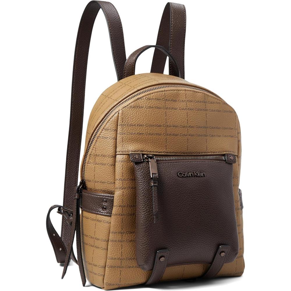 image:imageCalvin Klein Maya Backpack  Bags for Women  One Slip Pocket  Exterior Back Pocket  Polyester Lining KhakiBrownJava One Size One Size