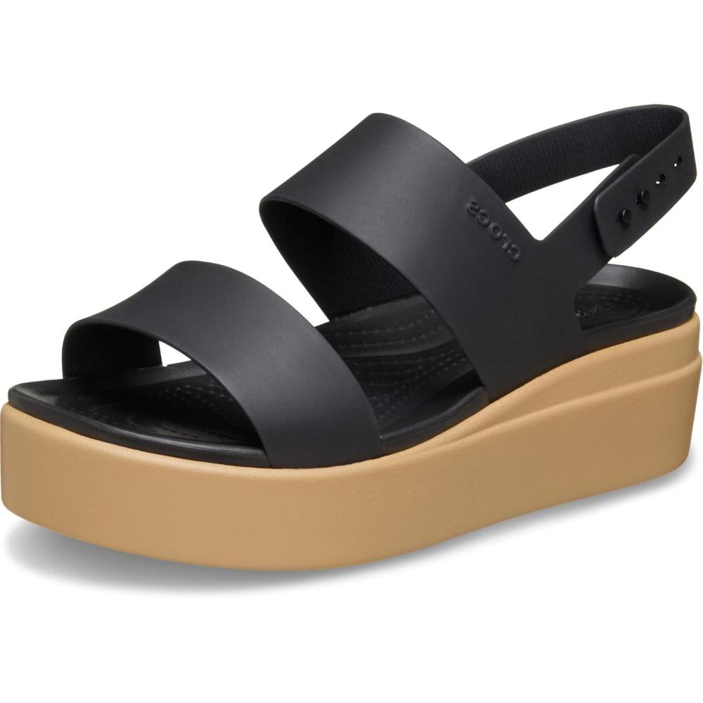 image:imageCrocs Womens Brooklyn Low Wedge SandalsBlackCashew