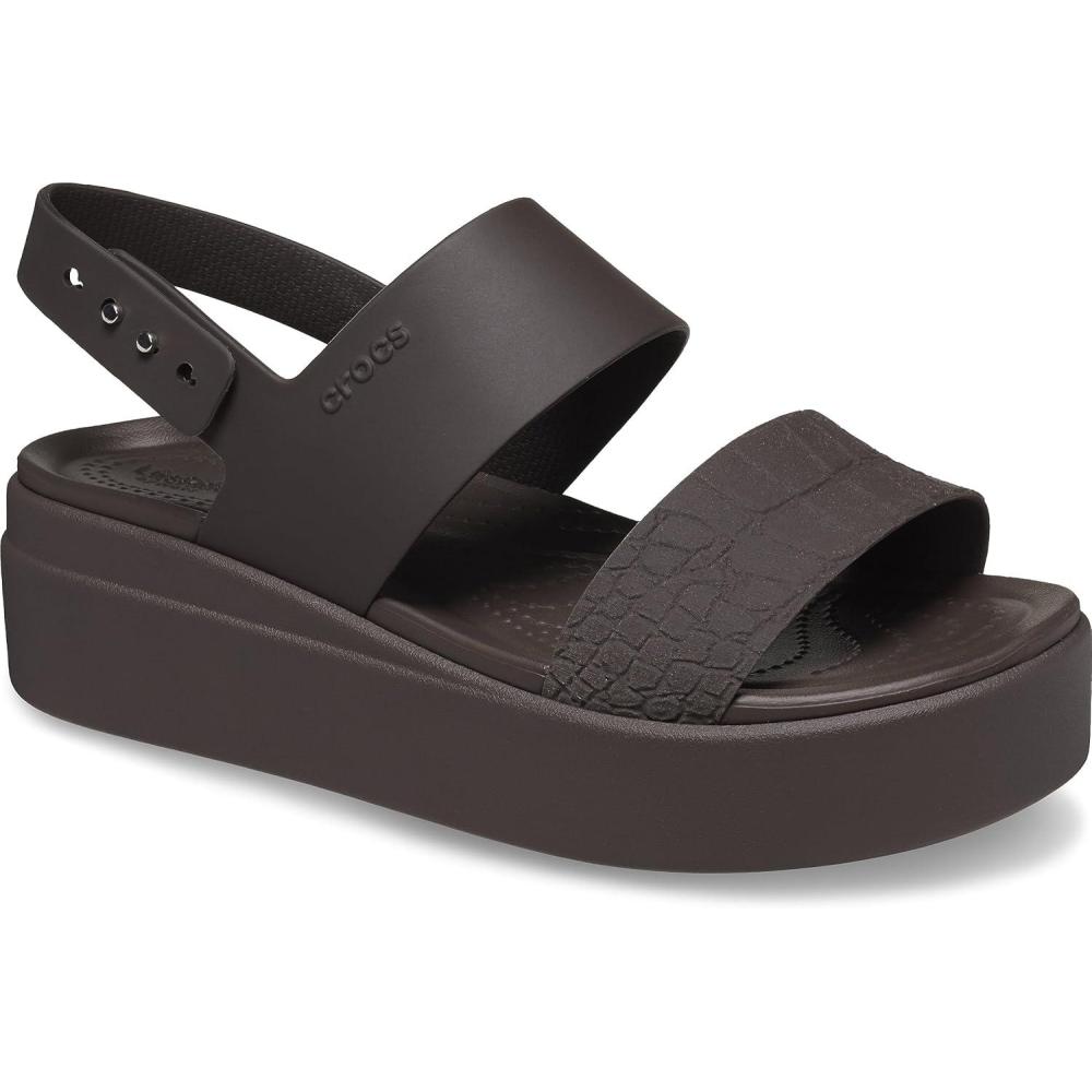 image:imageCrocs Womens Brooklyn Low Wedge SandalsEspresso