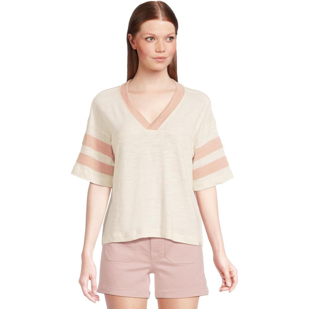 image:imageFaherty Womens Sunwashed Slub Varsity TeePink Varsity