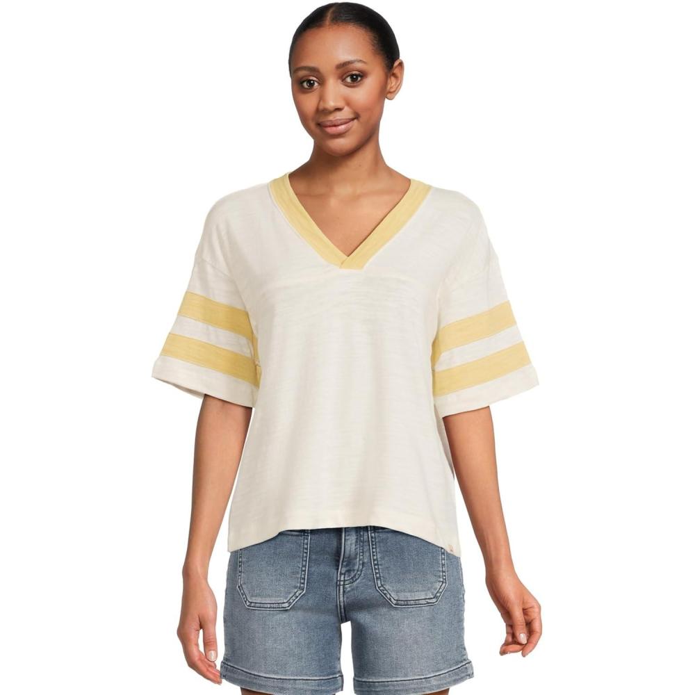 image:imageFaherty Womens Sunwashed Slub Varsity TeeSahara Varsity