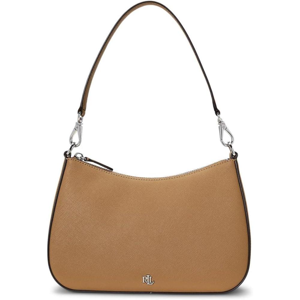 image:imageLauren Ralph Lauren Womens Crosshatch Leather Medium Danni BagCamel