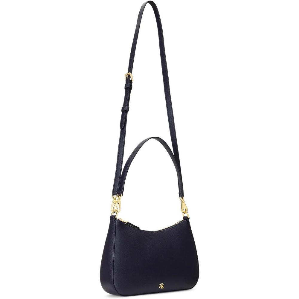 image:imageLauren Ralph Lauren Womens Crosshatch Leather Medium Danni BagRefined Navy