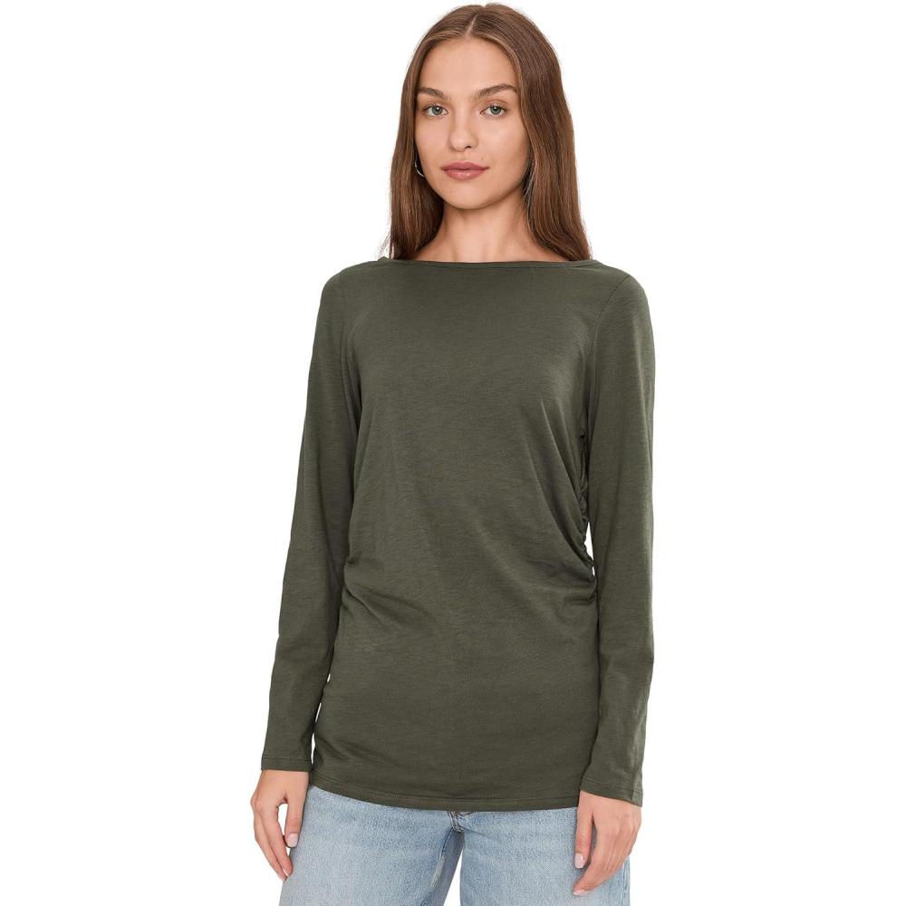 image:imageMadewell Womens Side Ruched Slub Long SleeveSmoky Laurel