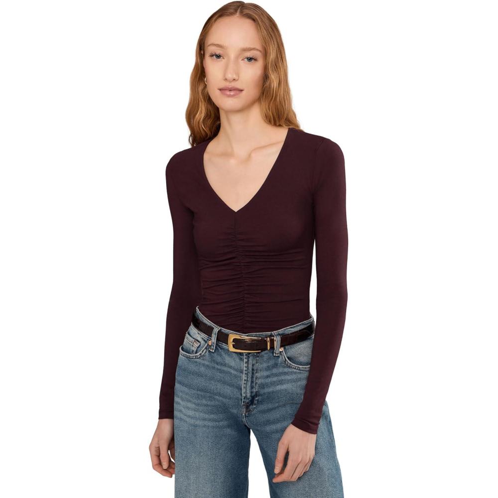 image:imageMadewell Womens Slinky VNeck TopDark Pomegranate