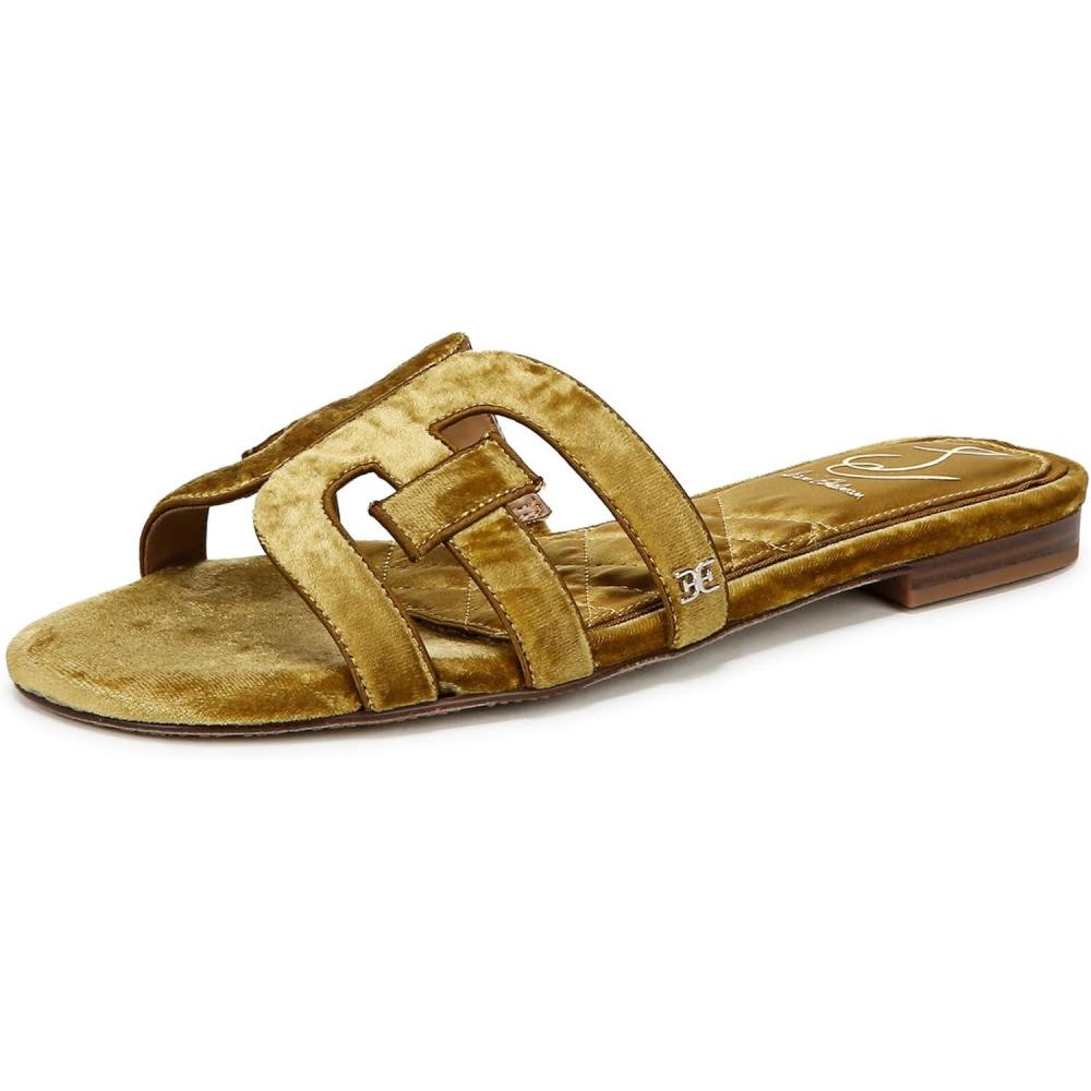 image:imageSam Edelman Womens Bay Flat SandalGreen Chartreuse Velvet