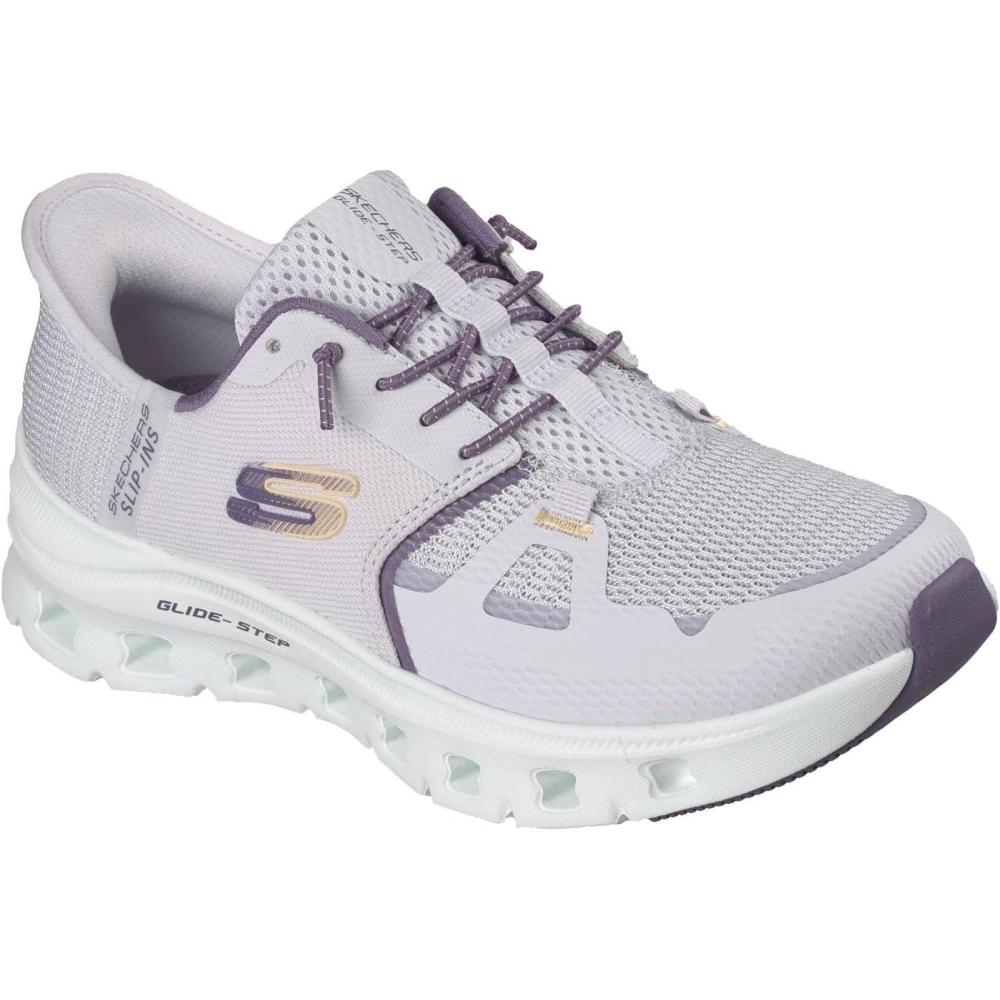 image:imageSkechers Womens GlideStep Pro Hands Free Slipins ShoesLavender Mesh Purple Trim