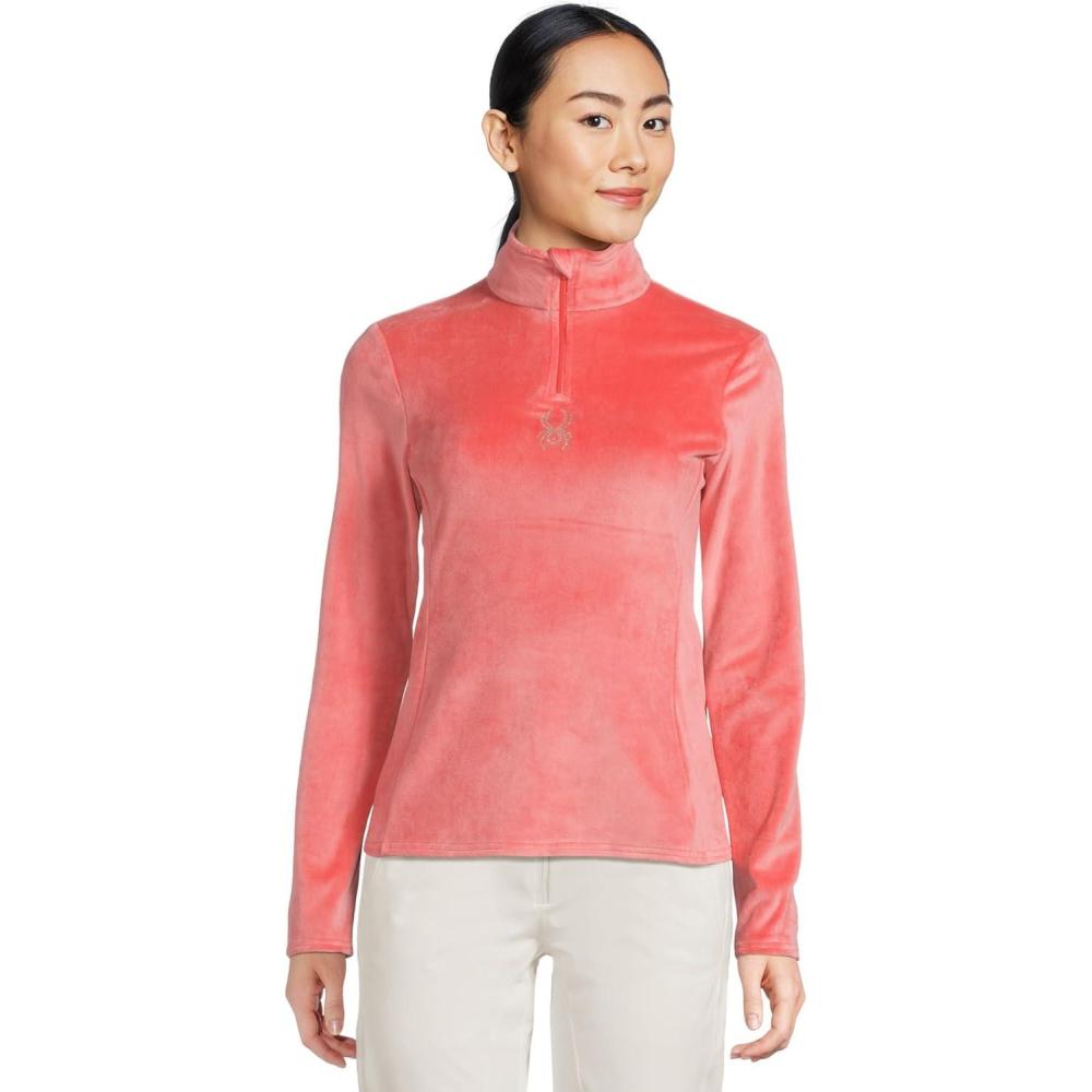 image:imageSpyder Womens Shimmer Bug Half Zip TNeck Ski Base LayerCoral Haze