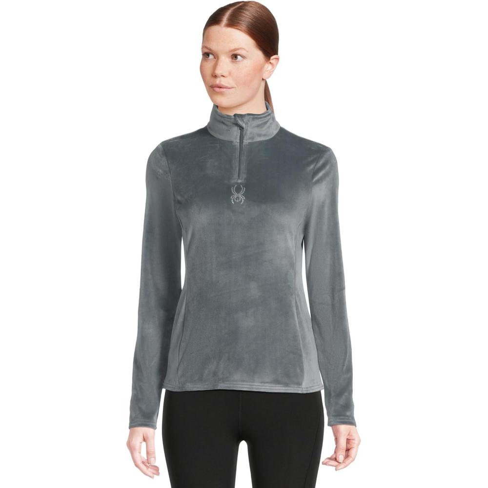 image:imageSpyder Womens Shimmer Bug Half Zip TNeck Ski Base LayerSlate Blue