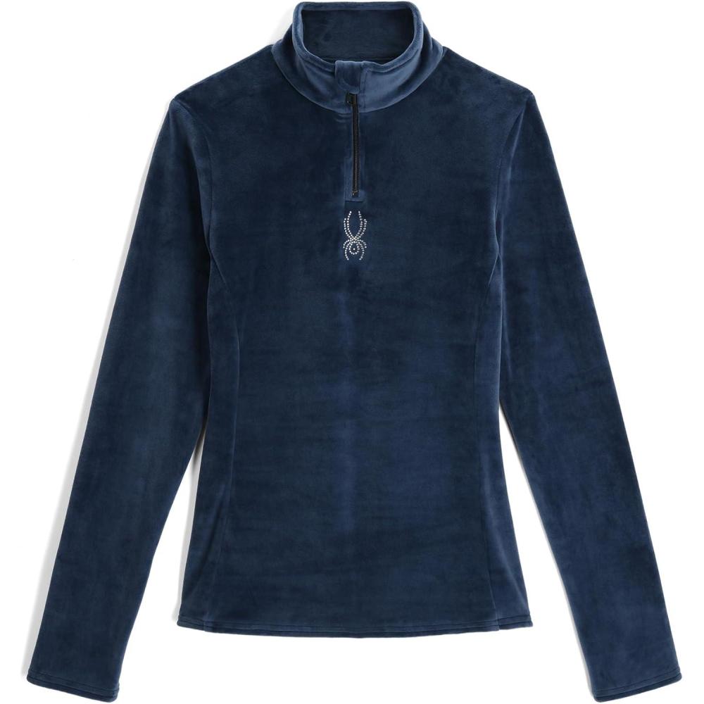 image:imageSpyder Womens Shimmer Bug Half Zip TNeck Ski Base LayerTrue Navy