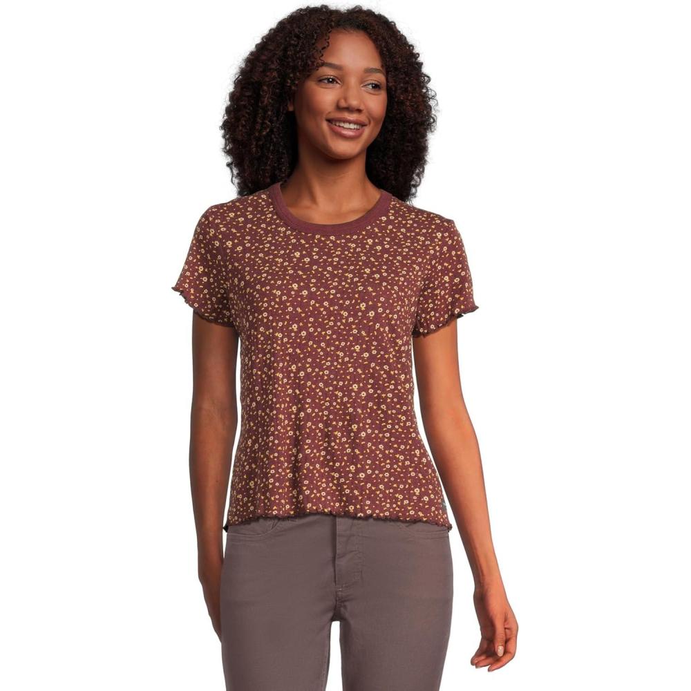 image:imageToadampCo Foothill Pointelle Short Sleeve Baby TeePort Ditsy Print