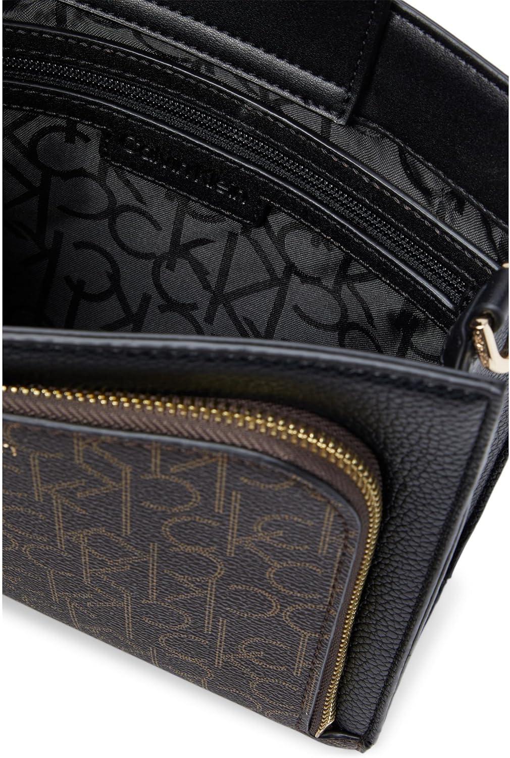 image:imageCalvin Klein womens Bay CrossbodyBrownKhakiBlack