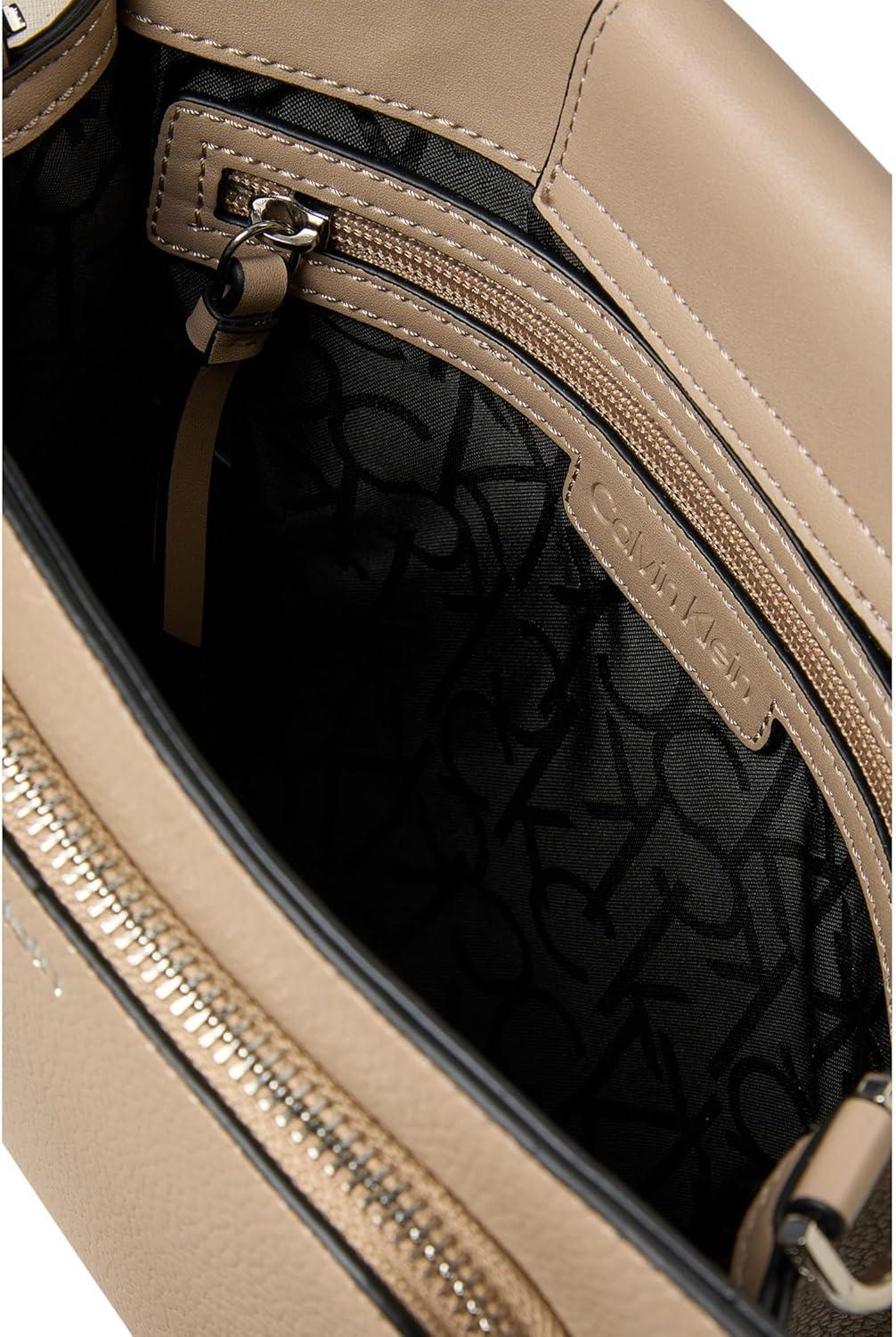 image:imageCalvin Klein womens Bay CrossbodySilver MinkBrownKhaki