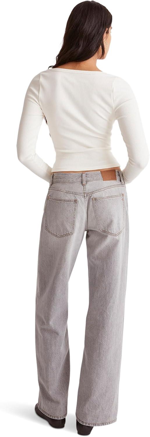 image:imageMadewell SquareNeck LongSleeve Crop Tee in Sleekhold Ribbed Fabric Cotton Fabric Square NecklineLighthouse