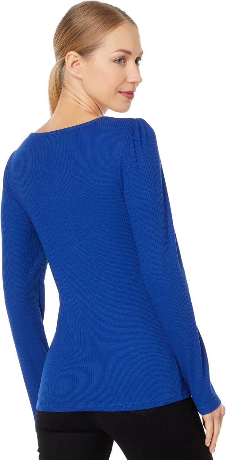 image:imageUS POLO ASSN Long Sleeve Square Neck Rib Top Sodalite Blue LG