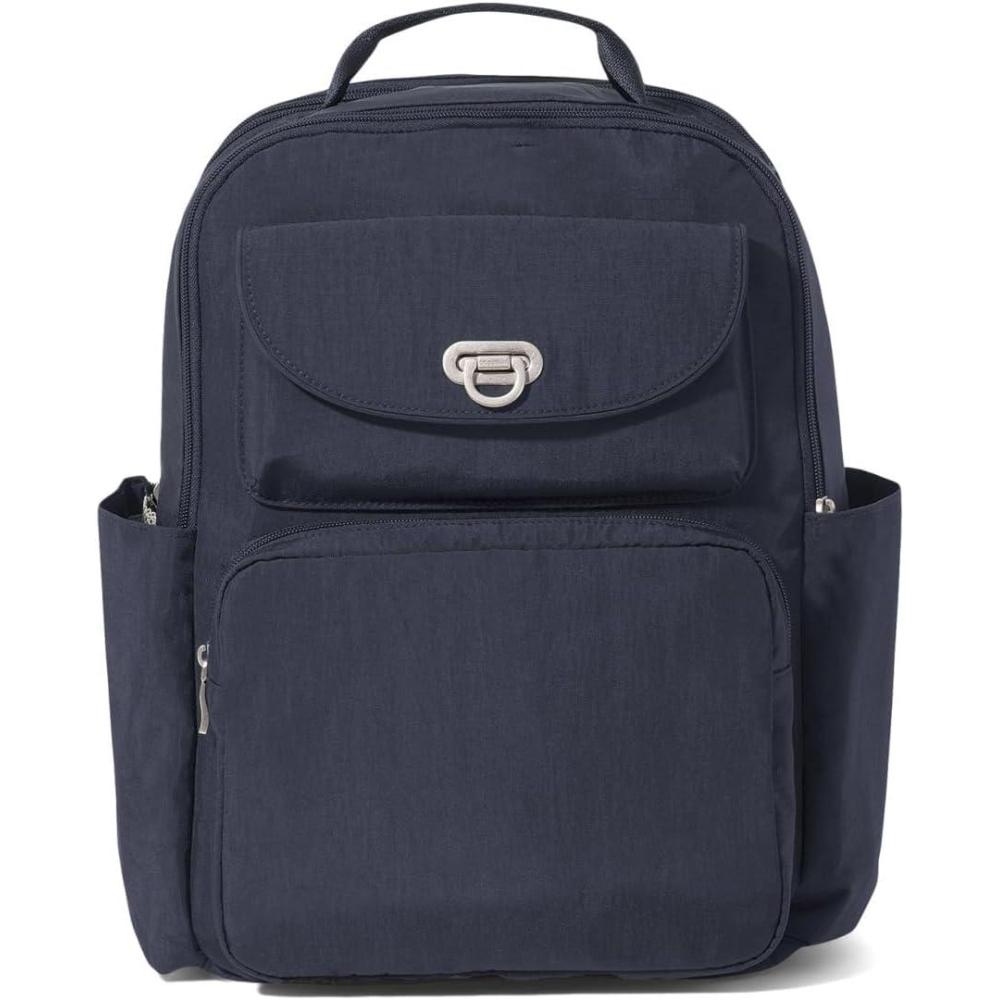 image:imageBaggallini Coastal Flip Lock Laptop Backpack  Lightweight 15x11 Travel Backpack wRFID amp Luggage SleeveFrench Navy