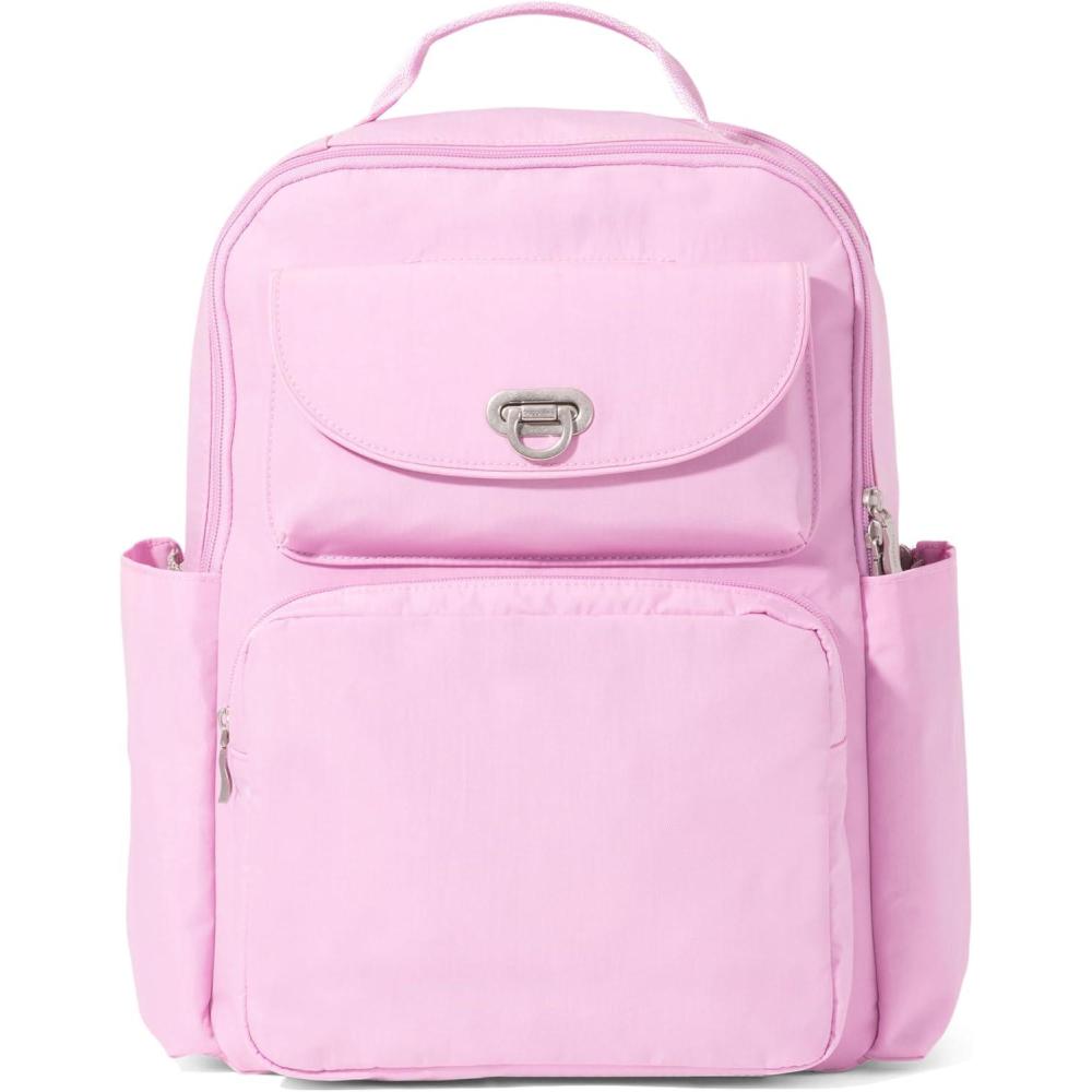 image:imageBaggallini Coastal Flip Lock Laptop Backpack  Lightweight 15x11 Travel Backpack wRFID amp Luggage SleeveHibiscus Pink
