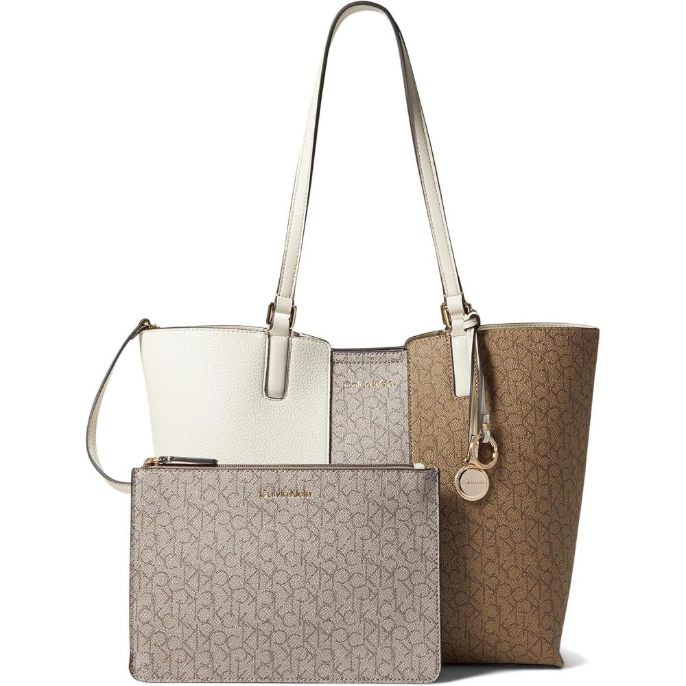 image:imageCalvin Klein Suri Casual Tote WhiteAlmondTaupeKhakiJava One Size