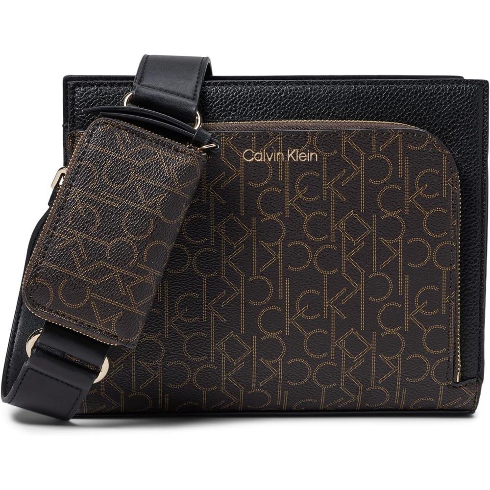 image:imageCalvin Klein womens Bay CrossbodyBrownKhakiBlack