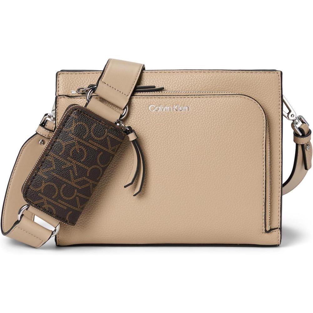 image:imageCalvin Klein womens Bay CrossbodySilver MinkBrownKhaki