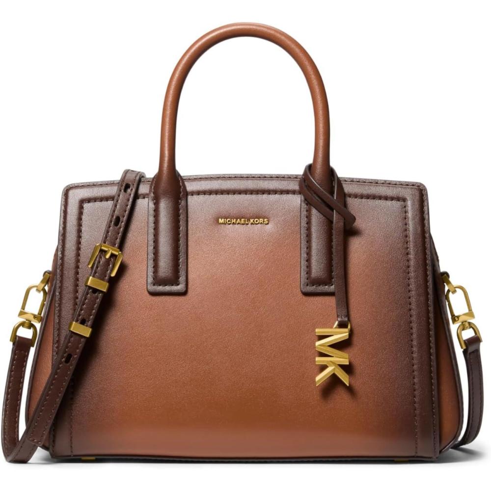 image:imageMichael Kors Womens Laila Small SatchelAntique Goldtone HardwareBurnished Leather EdgesLuggage