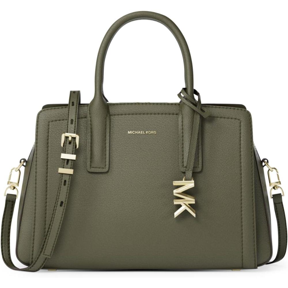 image:imageMichael Kors Womens Laila Small SatchelGoldtone HardwareEmbossed Goat LeatherIvy