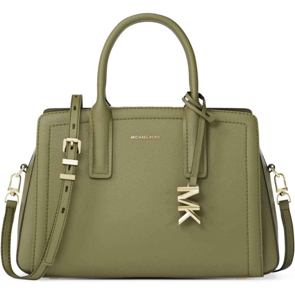 image:imageMichael Kors Womens Laila Small SatchelGoldtone HardwareEmbossed Goat LeatherPistachio