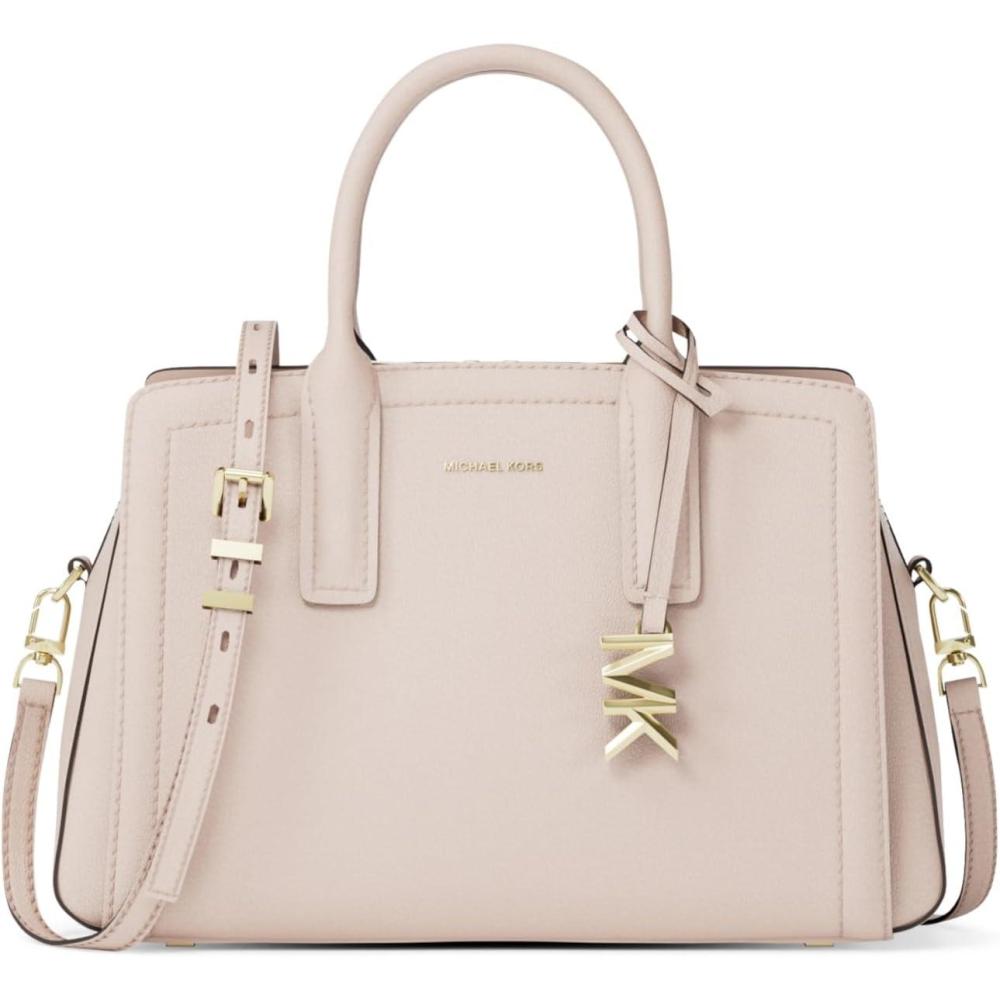 image:imageMichael Kors Womens Laila Small SatchelGoldtone HardwareEmbossed Goat LeatherSoft Pink