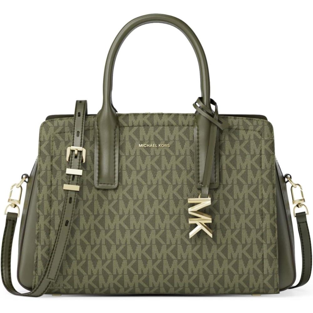 image:imageMichael Kors Womens Laila Small SatchelGoldtone HardwareTonal Mk Signature Coated TwillIvy